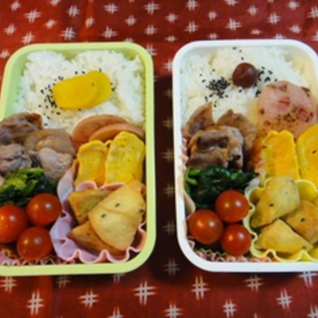 ６月１２日ポークソテー＆大学芋♪　～　メタボ加速中ダーリン　＆　男子高校生弁当
