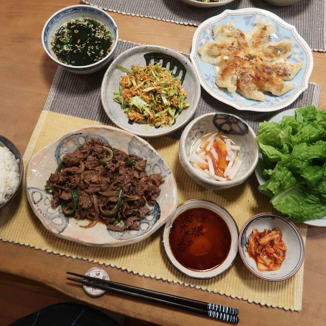 自家製サンチュでプルコギの晩ご飯　と　１１月の家庭菜園♪