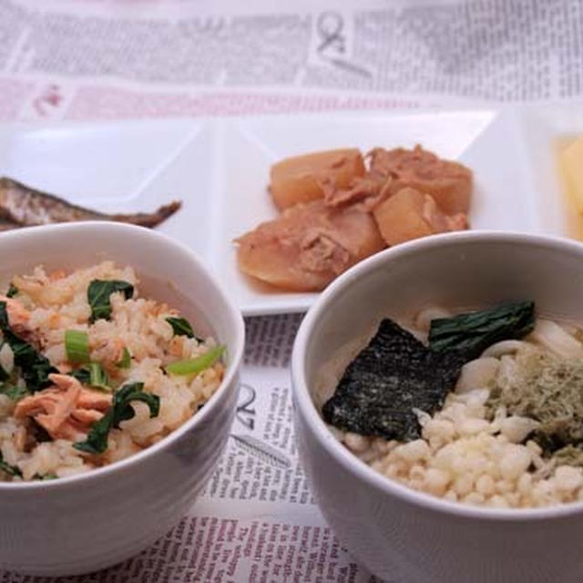 鮭と小松菜のご飯