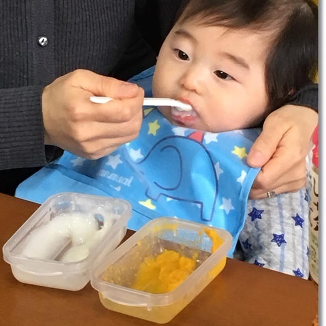 最近の悩み。。。と離乳食の形状とか食べさせる時間について。