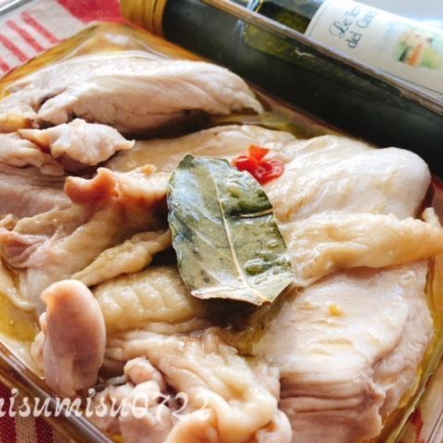 作り置き鶏むねコンフィ【鶏胸肉のオイル煮】(動画レシピ)