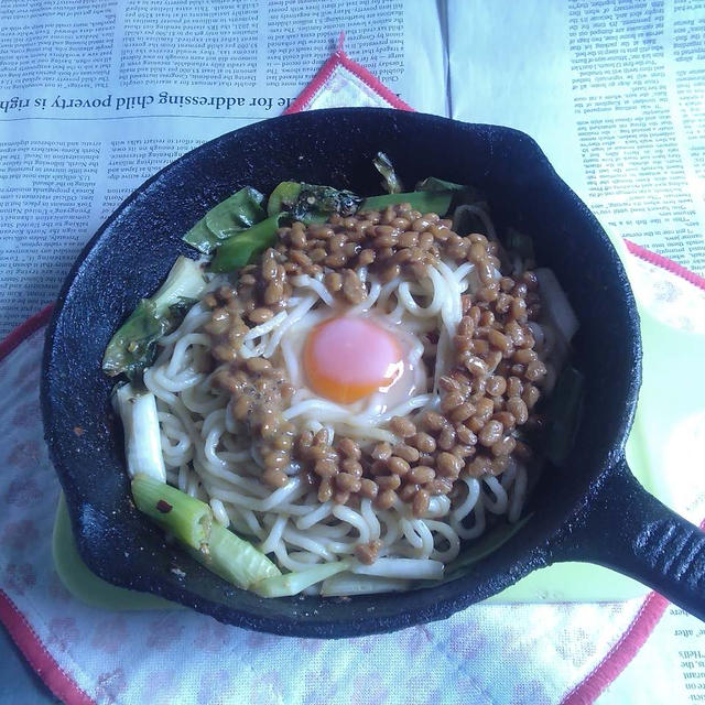 納豆月見の焼きうどんVer.6