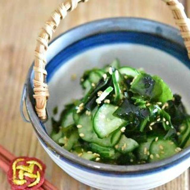 【きゅうりのレシピ】家庭料理の定番！！きゅうりとわかめの酢の物の作り方