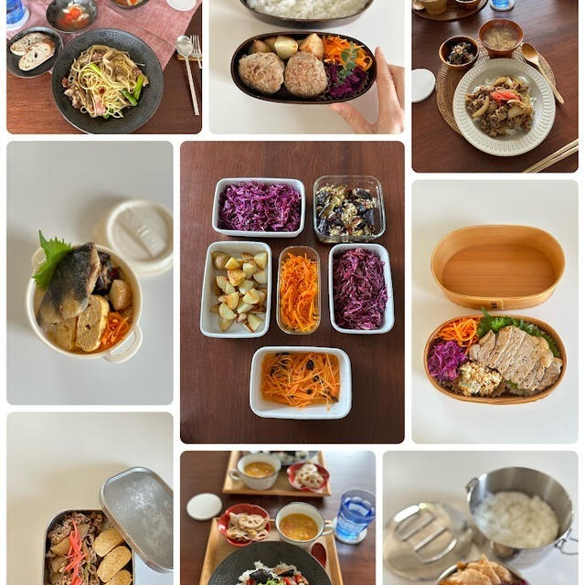 1週間の日持ちおかずとそれを使って作る50代オット用弁当、大学生次女とのおうちお昼ごはん、晩ごはんの献立、元町の人気の居酒屋さんと甲子園で土曜日限定のランチも