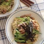 夏休みのひるごはん、ねぎ豚を使って、冷やし中華