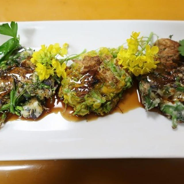 創作料理お花焼きと紀北地方で見頃を迎えたハマダイコン～