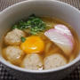 追いがつおつゆで「肉×麺」♡鶏団子うどん