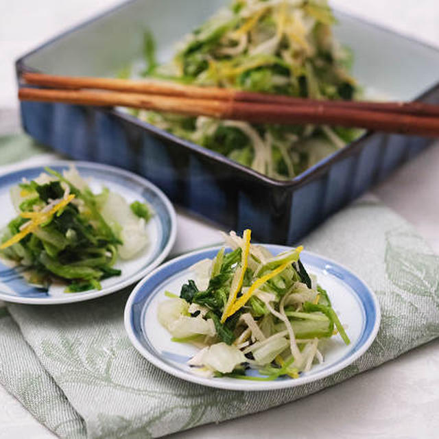 ぐんまの「邑美人白菜」で・・・白菜とみつばのゆず生姜和え♪