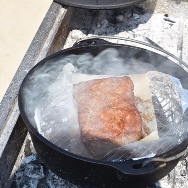 【キャンプ飯】ダッチオーブンで燻製ローストビーフ作り…キャンプ終了