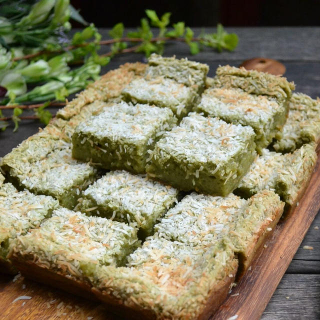 Coconut Matcha Mochi Brownies ココナッツ抹茶餅ブラウニー