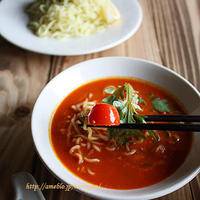 リコピンたっぷり鶏トマトのつけ麺と、さわやかすぎな梅フルブラ★