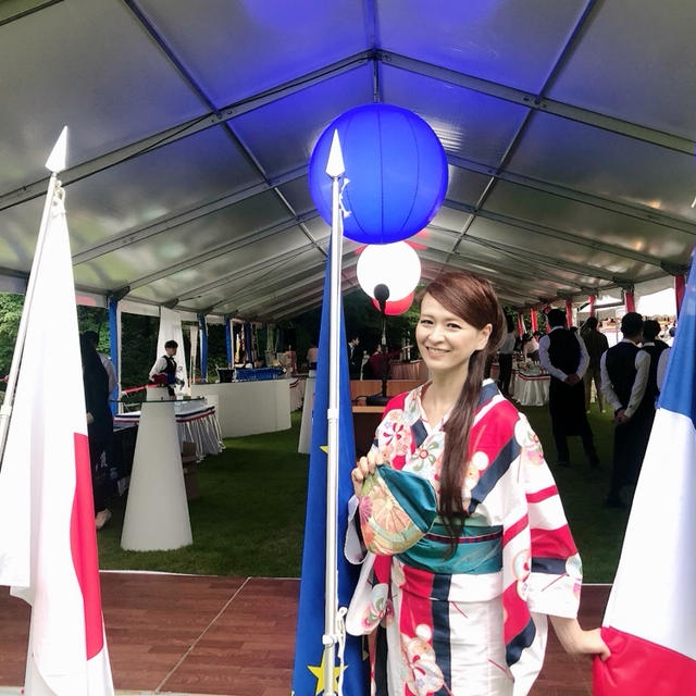 フランス大使館へ。7/14フランス革命記念日祝賀レセプションにお招き頂きました