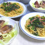 ほうれん草とベーコンのめんつゆパスタ