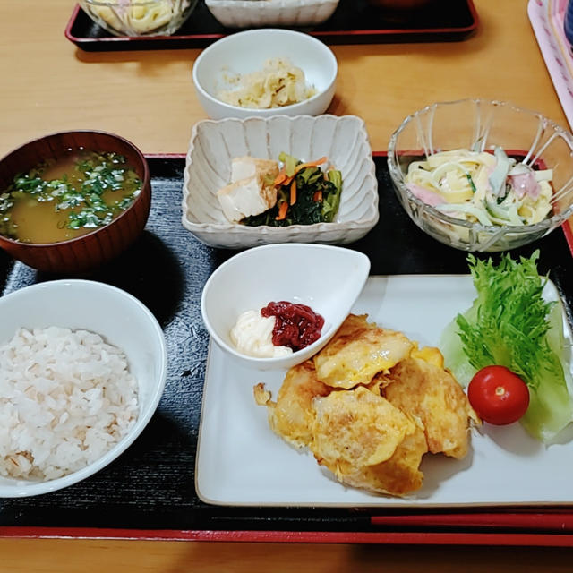 ”鶏むね肉のピカタ”の晩ごはん