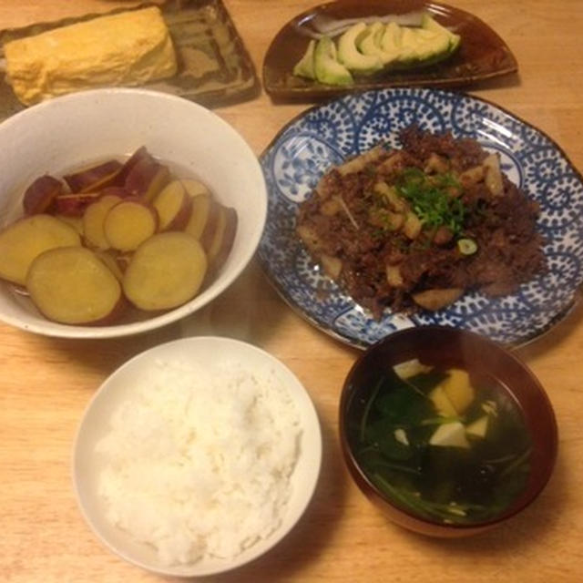 昨夜は牛肉と山芋炒めなど～