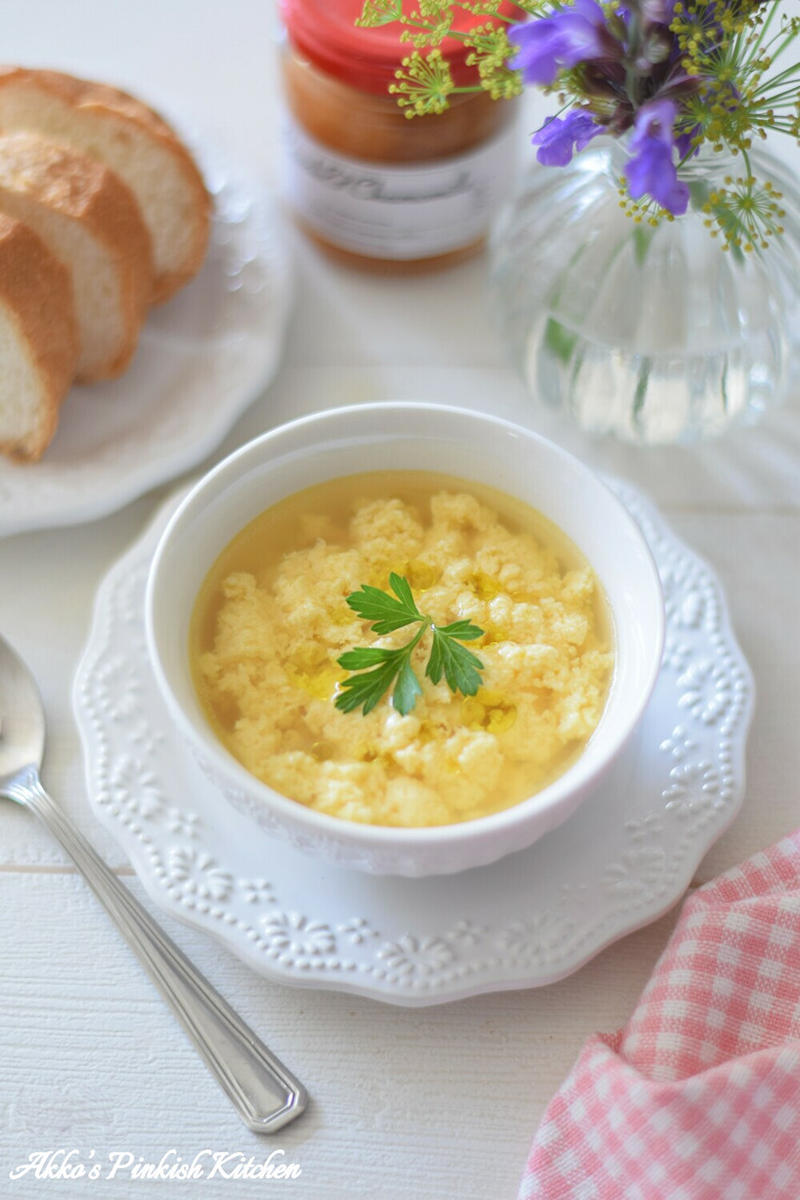 【イタリア料理】チーズ入り卵スープ ～ほんのりレモン風味～ ♡GABANスパイスで世界の朝ごはん