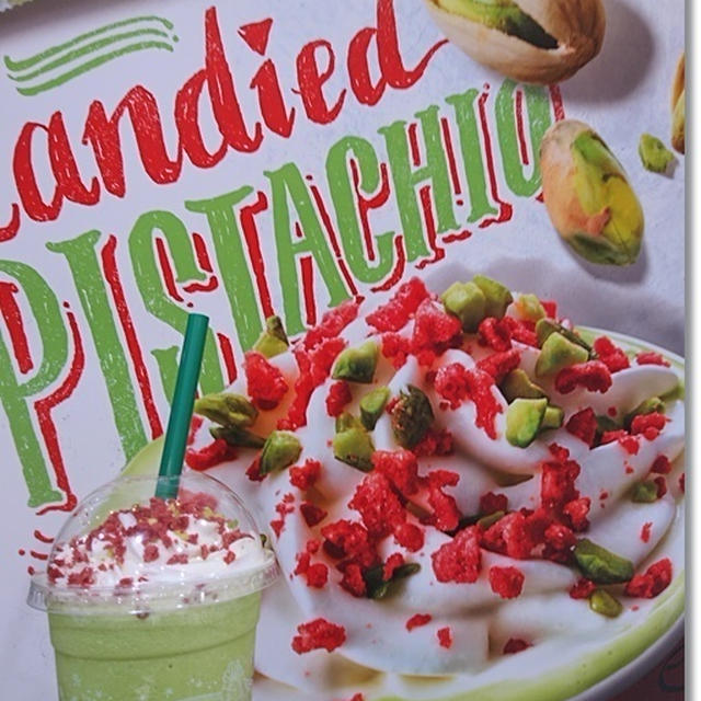 【スタバ新作】キャンディー ピスタチオ フラペチーノとカフェ飯