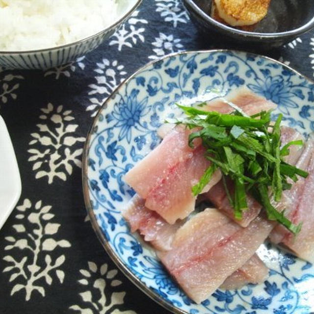 鰯の刺身の夕食