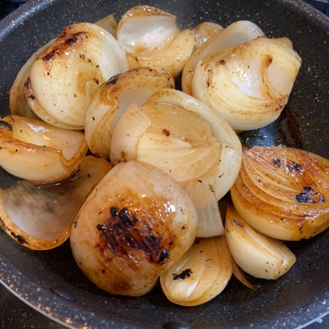 新玉ねぎのバターポン酢炒め（筋肉料理人さんのレシピより）