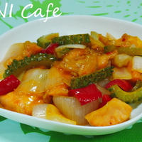 鮭と夏野菜の甘辛炒め