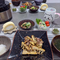 牛肉たけのこ炒めの献立。鯛しゃぶの献立。はなこっちさんとザ　ブッフェガーデンでランチ＆カラオケ。