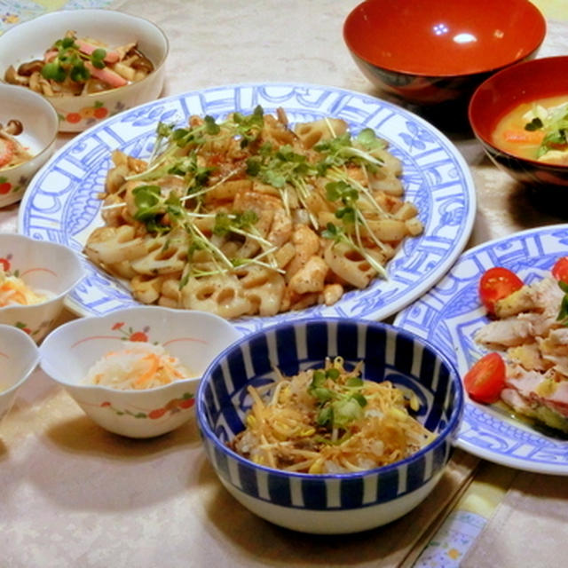 塩麹チキンとレンコンの黒胡椒炒め