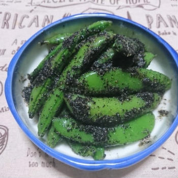 【晩御飯のご提案】スナップエンドウの黒ごま和え