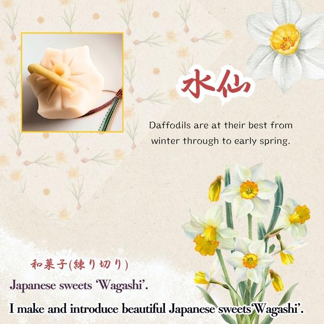和菓子の練り切り　水仙
