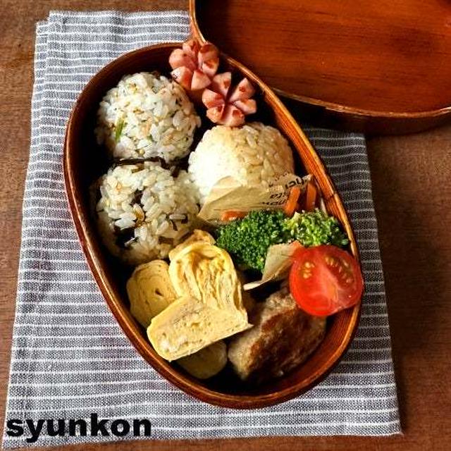 おにぎり弁当とくるくるウインナーと先週のDAIGOも台所