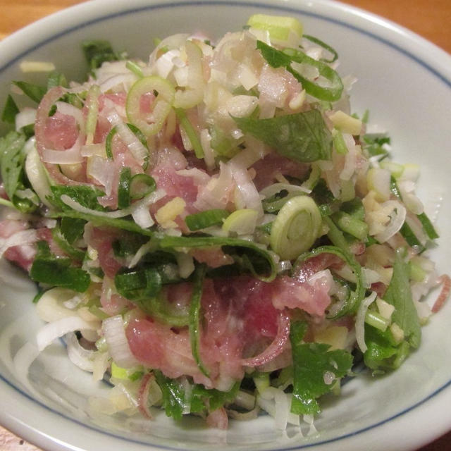 【旨魚料理】クロマグロの薬味たっぷりネギトロ