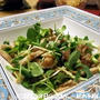 鶏チャーシューとクレソン・かいわれの中華サラダ　ぽん酢で和えるだけ(笑)