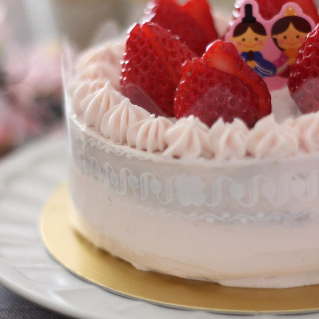 ひな祭り④米粉のいちごクリームいちごデコレーションケーキ