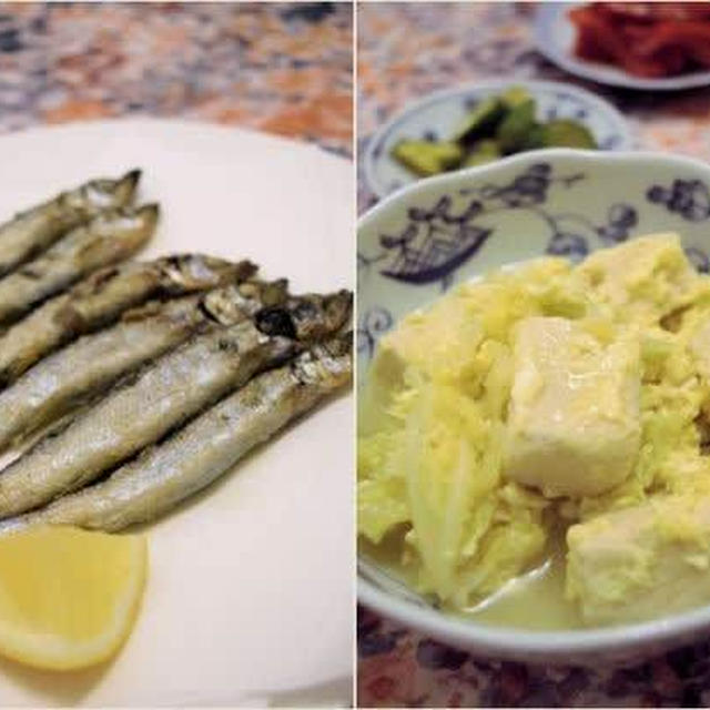 ししゃもと高野豆腐の卵とじ