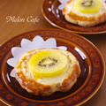 ホットケーキミックス(HM)でつくる、ゴールドキウイのフルーツケーキパン☆簡単おいしい、手作りパン♪