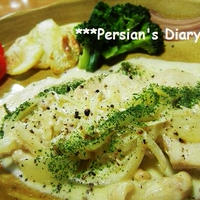 フルブラグレープフルーツde鶏肉のブランデークリームソース♪