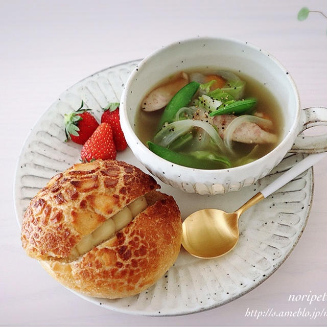 母の日♡ と パパッと5分で朝ごはん！春野菜のスープ♡