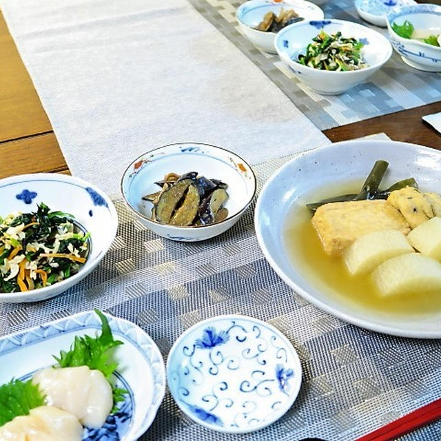 美味食卓15～炊飯器おでん、ほうれん草と切り干し大根のポン酢和え