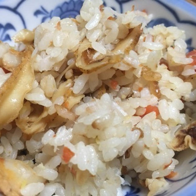 加島屋 貝柱のうま煮 残ったつけ汁で炊き込み御飯