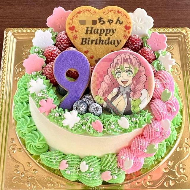 【鬼滅の刃ケーキ】甘露寺蜜璃ちゃんの三つ編みデコレーション♡