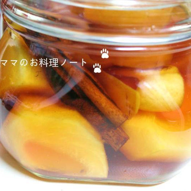 フルーツブランデー☆*ﾟ柿とシナモンの果実酒
