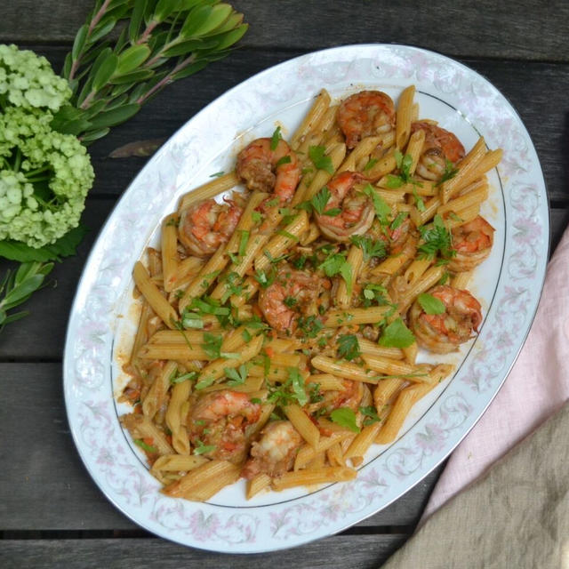 Cajun Shrimp Pasta ケイジャンシュリンプパスタ