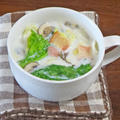 【牛乳消費レシピ】桜と菜の花の春映えマッシュポテトスープ