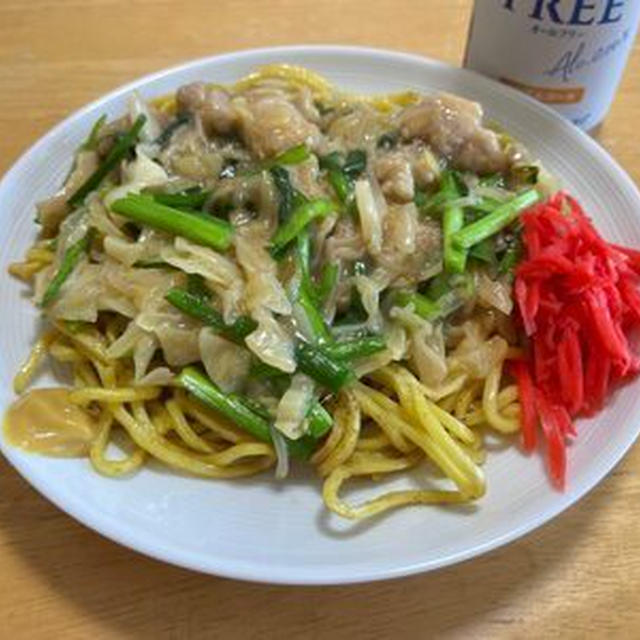 休肝日にあんかけ焼きそば