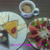 Good－morning Kyonの二種ケーキ＆フルーツ盛りもり～＆野菜サラダ～じゃよ♪