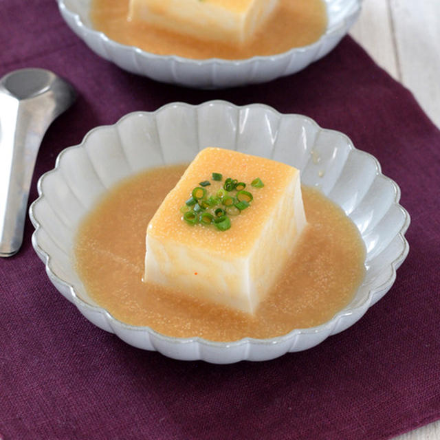 レンジで速短！豆腐の明太だしあんかけ。【ALLレンジ調理】