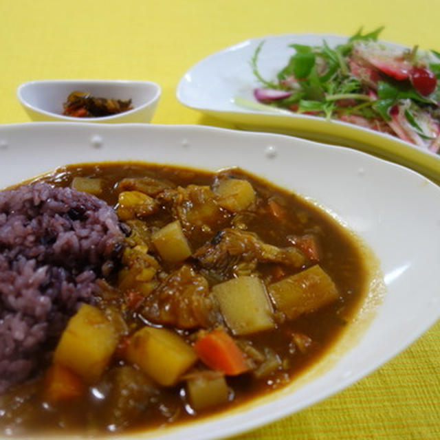 こんにゃく入りすじカレー