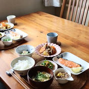 サーモンの塩麴焼き と 肉じゃが・献立。