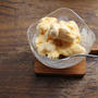 シフォンケーキとバニラアイスクリーム
