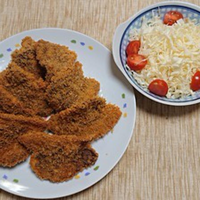 猪肩ロース肉(焼肉用)で薄切りカツ