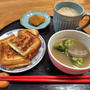 チーズトーストとれんこんのスープ